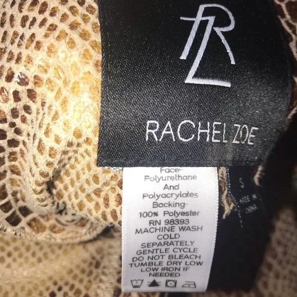 Rachel Zoe snake print / tan faux suede reversible jacket. Size small GUC - Picture 8 of 8